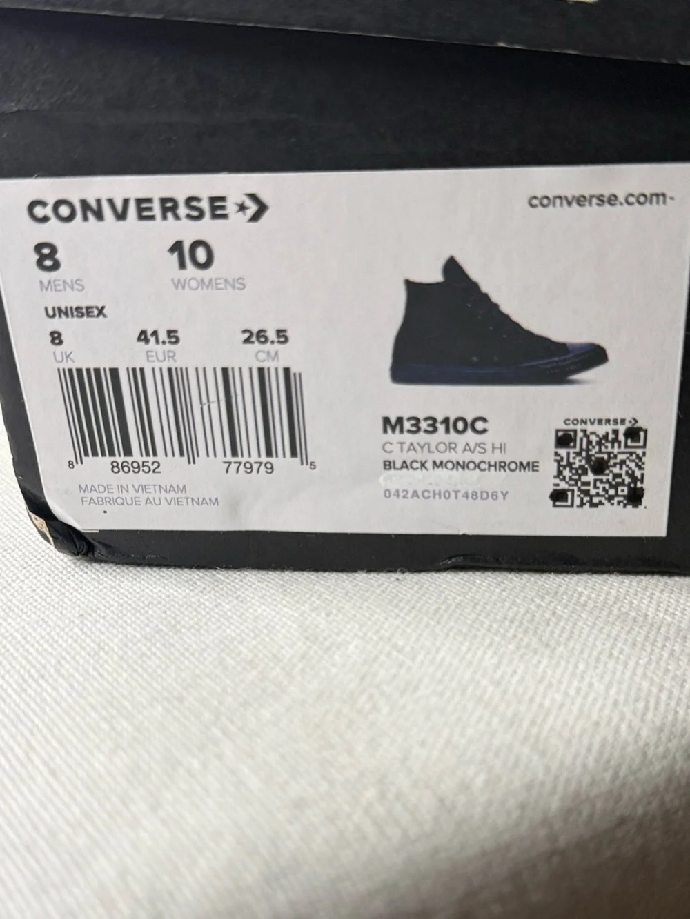 Converse All Star High Top Sneakers - monochromatic Black New Men’s8 Women’s10